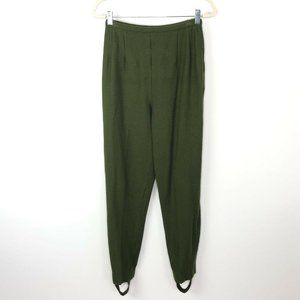 Sportempos VTG Green Wool Skinny Stirrup Pants  |